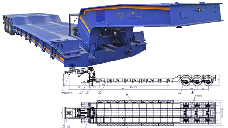 3 Axle 60 Ton Detachable Gooseneck Lowboy Trailer for Sale in Ghana