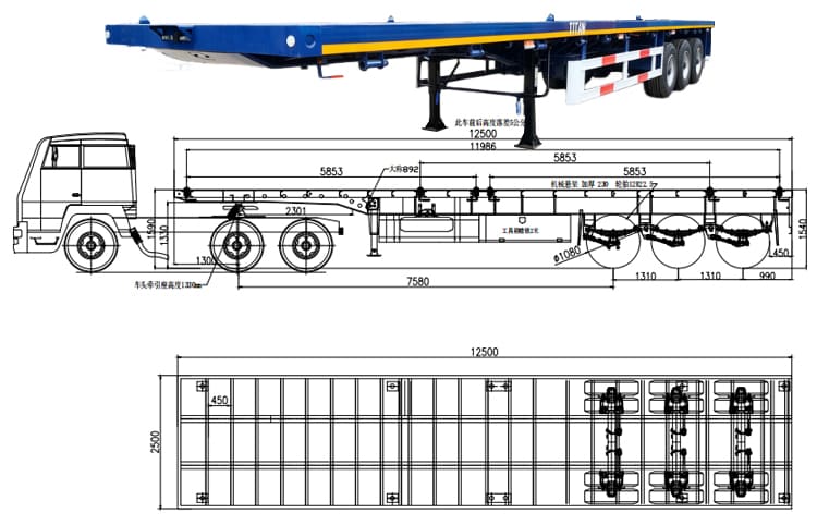 3 Axle 40 Ft Flatbed Semi Trailer for Sale in Ghana
