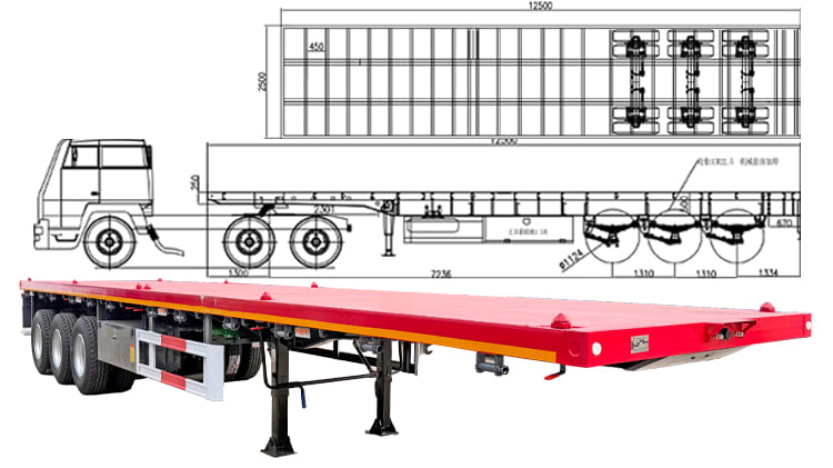 3 Axle Flatbed Semi Trailer For Sale in Ghana