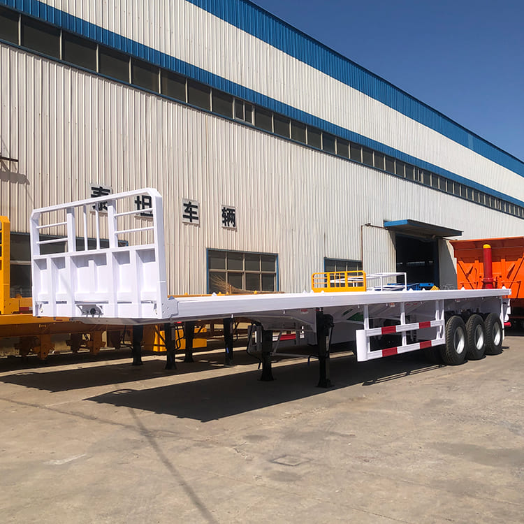 3 Axle 40 FT Flatbed Semi Trailer With Front Board