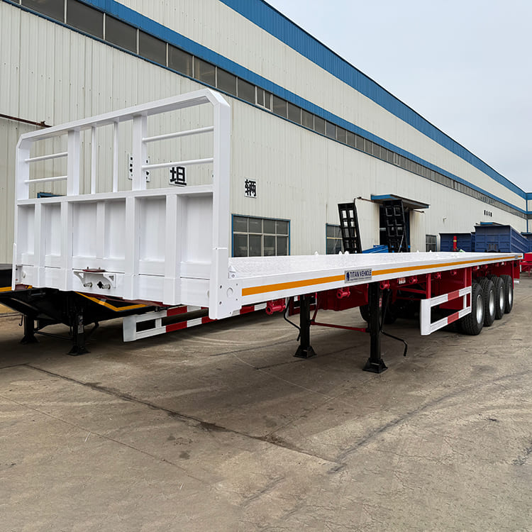 4 Axle 80 Ton Flat Deck Trailer with Front Board